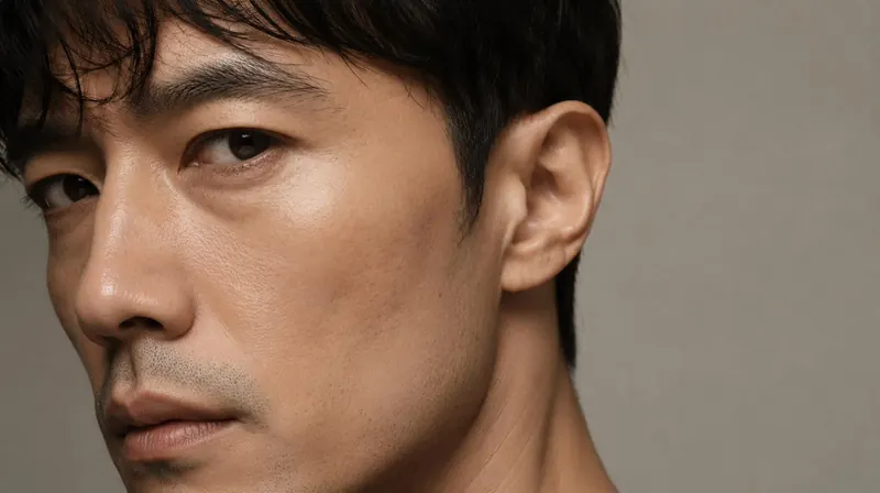 Portrait of a man with clear, healthy skin